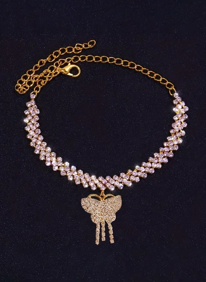 تايك تو طقم من خلخال وسوار بدلاية فراشة